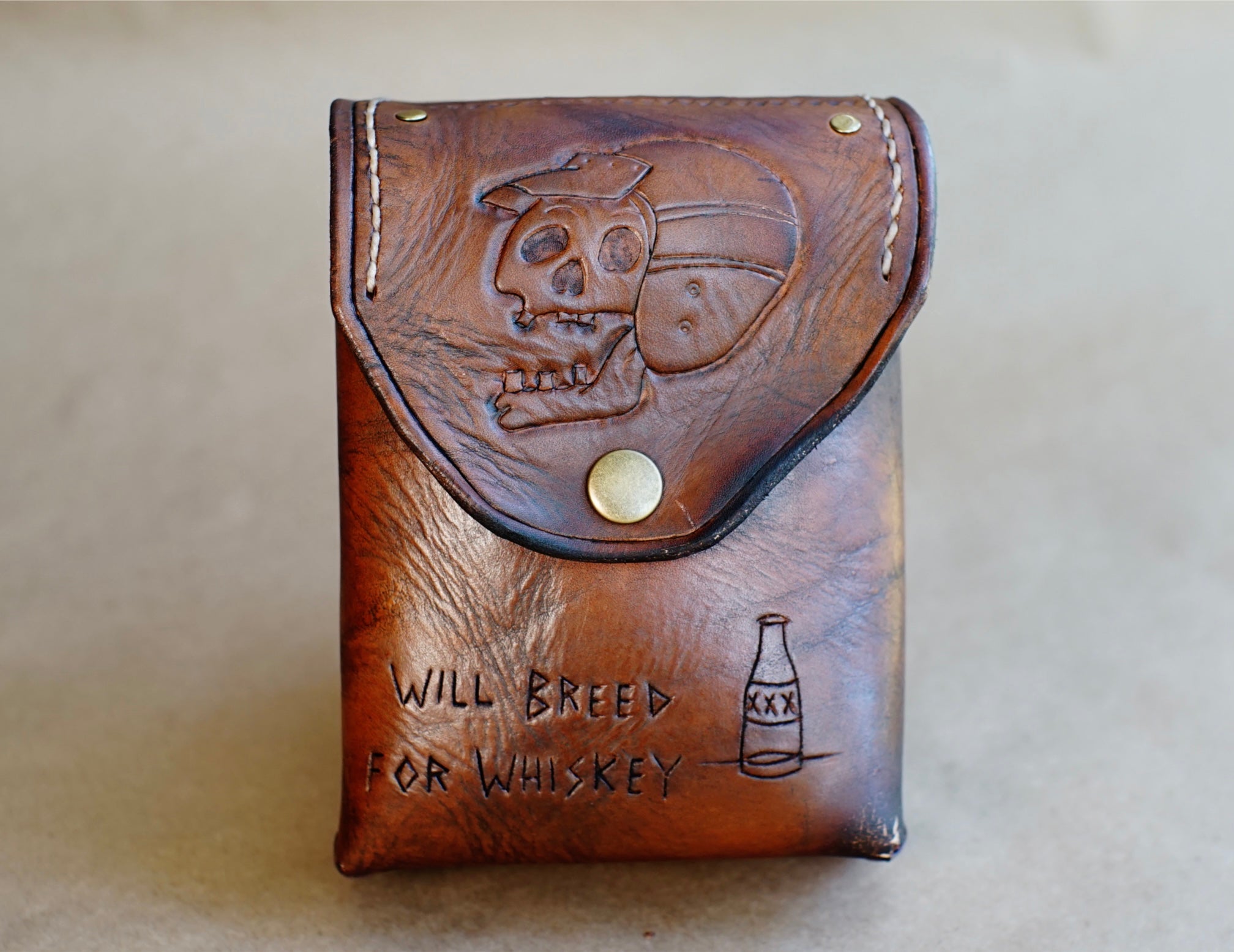 STASH POUCH - Brown - Skull