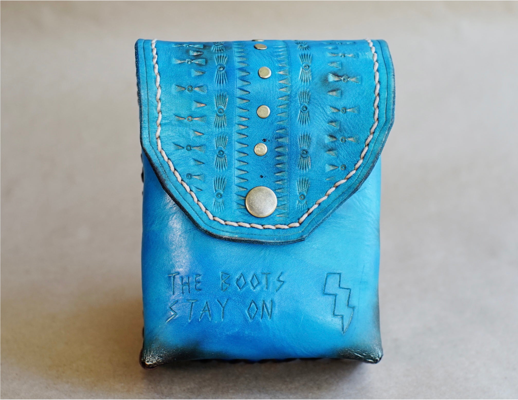 STASH POUCH - Turquoise - Stamped
