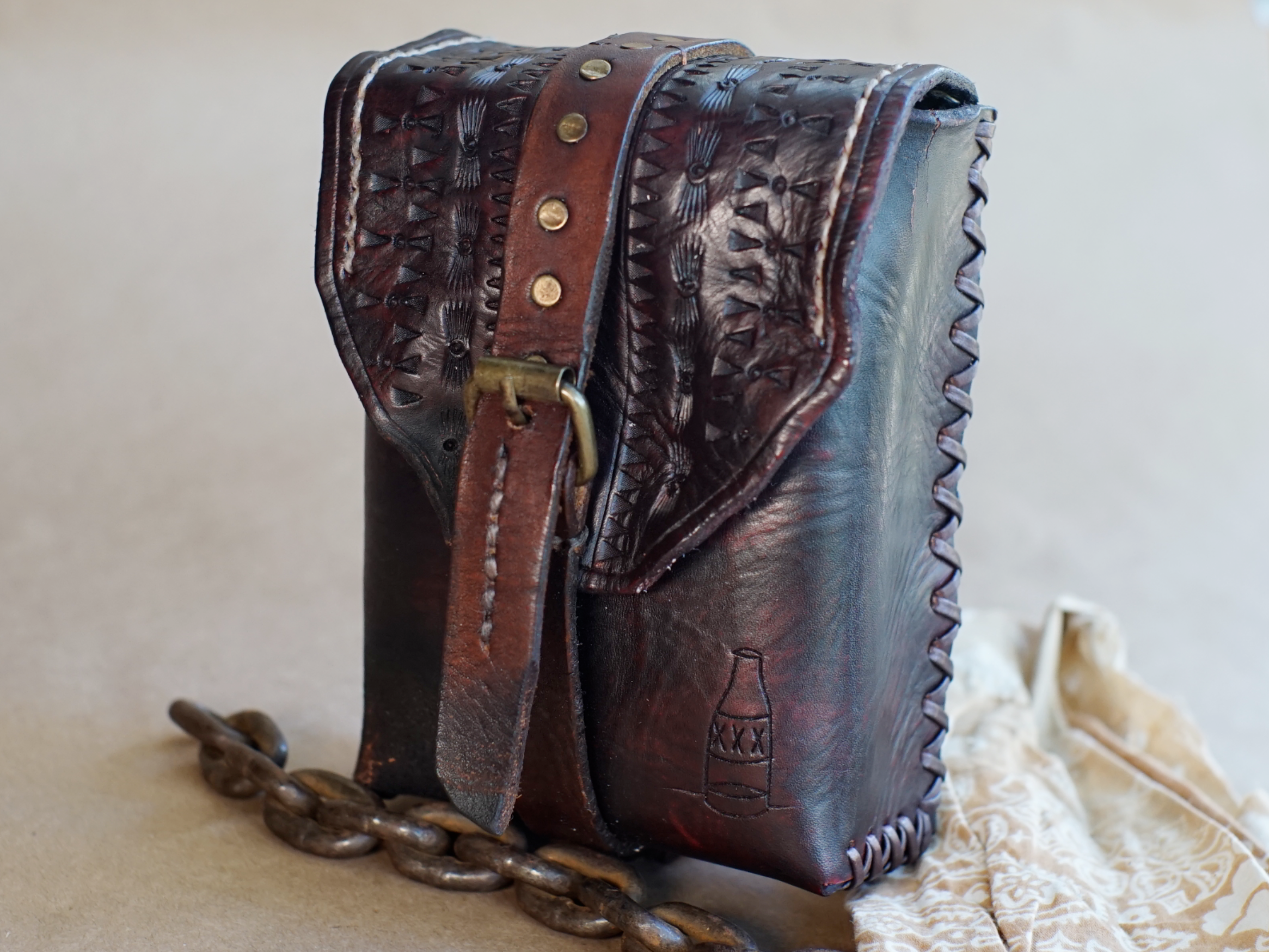 STASH POUCH - Mahogany - Stamped