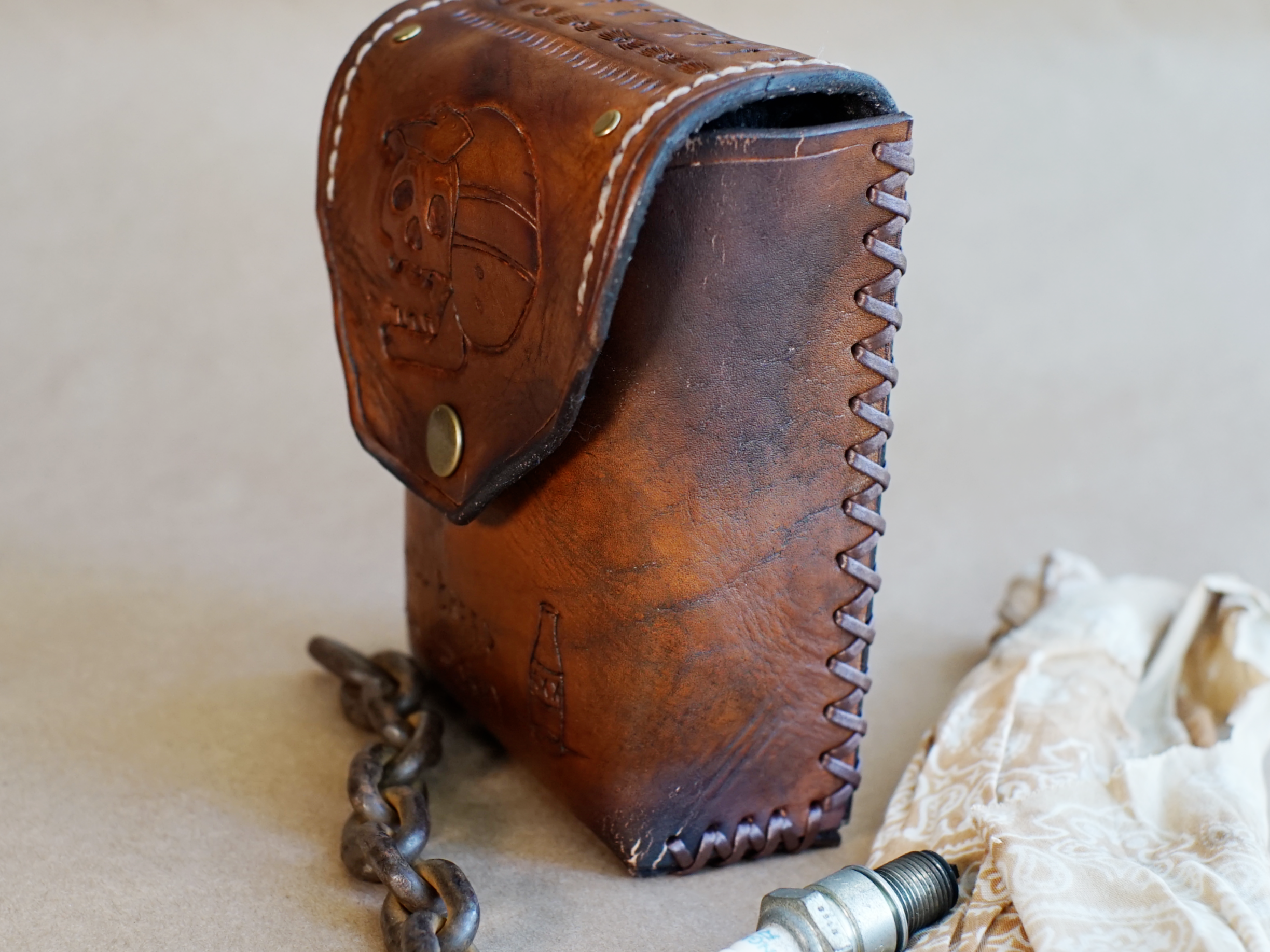 STASH POUCH - Brown - Skull
