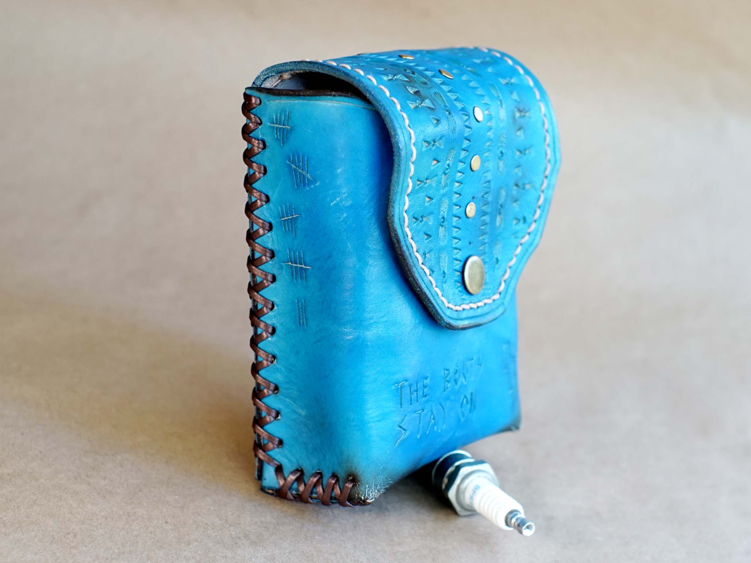 STASH POUCH - Turquoise - Stamped